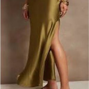 Dreamer Silk Maxi Skirt in Green by Banana Republic